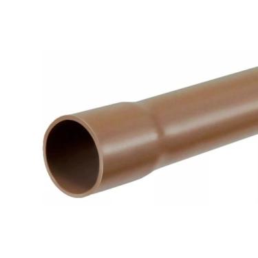 Imagem de Cano Tubo Pvc Soldável Marrom 50mm 1 Metro Hidráulico - FORTLEV