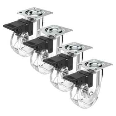Imagem de (4pçs) Roda C/ Rolamento 75mm C/ Freio Gel 50kg Por Rodízio - SOPRANO