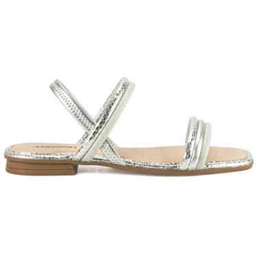 Imagem de Sandalia Rasteira Calce Facil Mississipi Metalizada MC322