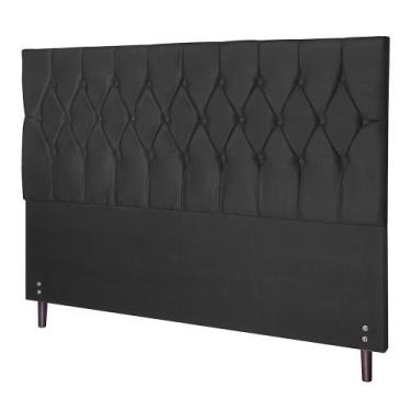 Imagem de Cabeceira Ram 1500 Preto Estofada para Cama Box Solteiro 94Cm Quarto L