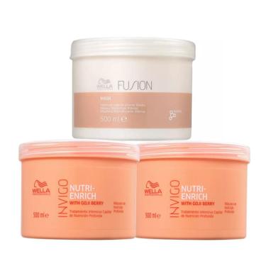 Imagem de Kit Wella 2 Mascara Nutri Enrich E Mascara Fusion - 500ml