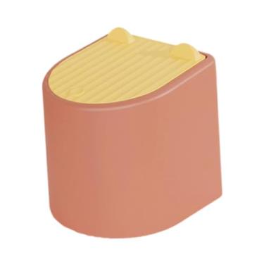Imagem de Generic Lixeira para gatos Mini lata de lixo com tampa tipo prensa Lixeira pequena Lixeira de para banheiro, penteadeira, sala de estar, Laranja Vermelho