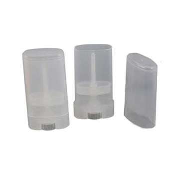 Imagem de 15 ml vazio de protetores labiais ovais para lábios, recipientes para lábios, recipientes para lábios, recipiente para brilho labial com tampas transparentes/brancos, pacote com 6 unidades (transparente)