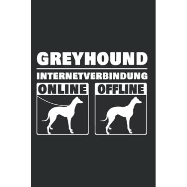 Imagem de Greyhound Hund Notizbuch: Greyhound Internet Britischer Windhund Online / 6x9 Zoll / 120 karierte Seiten Seiten