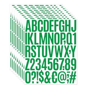 Imagem de 10 folhas, 500 peças, adesivos de letras de vinil, 5 cm, autoadesivos, números do alfabeto, à prova d'água, para caixa de correio, janela, porta, placas, carros, barcos (verde, 5 cm)