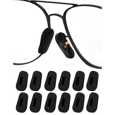 Imagem de Betterun 6 pares de protetores de nariz para óculos, almofada de nariz de silicone para substituição para óculos de sol, preto