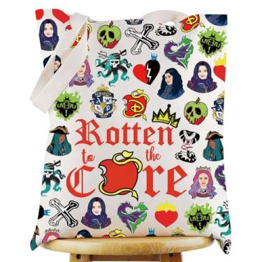 Imagem de WZMPA Sacola de lona Descendants Mal Evie Fans Gift Rotten To The Core Bolsa de ombro Evil Queen Merchdise, Rotten Core 2 bolsas, Large
