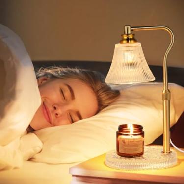 Imagem de VIRTOO Lâmpada aquecedor de vela com temporizador regulador, aquecedor elétrico de vela de altura ajustável com 2 lâmpadas, aquecedor de cera para decoração de casa, GIFS para o dia das mães, Natal, à