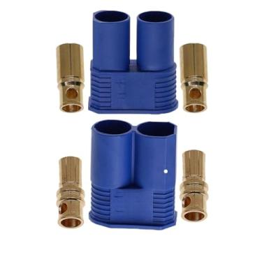 Imagem de 5 Conjuntos De Plugue Banana, EC8, Aeromodelismo, Cabo, Soldagem, 100A, Concha Azul, Terminal De Latão Banhado A Ouro UL94VO, PA. EC8-F/M