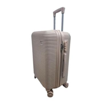 Imagem de Mala de Viagem de Bordo com Rodinhas 360° ABS Resistente Compacta 18" Leve e Prática Design Elegante Tamanho Único Ideal para Viagens Curtas Conforto e Durabilidade Garantidos (Rosê)