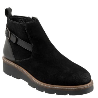 Imagem de SoftWalk Bota feminina Waneta cano médio, Camurça preta, 6.5 Wide