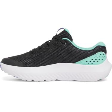 Imagem de Under Armour Tênis feminino Grade School Surge 4, (004) Preto/Verde Cometa/Violeta Virtual, 6 Big Kid