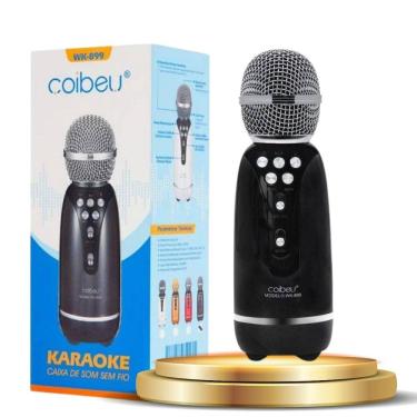 Imagem de Microfone Recarregável  Karaokê Sem Fio Função Selfie Alto Alcance e Mudança de Voz Bluetooth