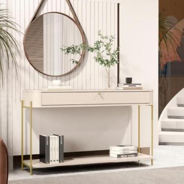 Imagem de Bancada Baton Rouge Off White Dourado - Mais de Casa