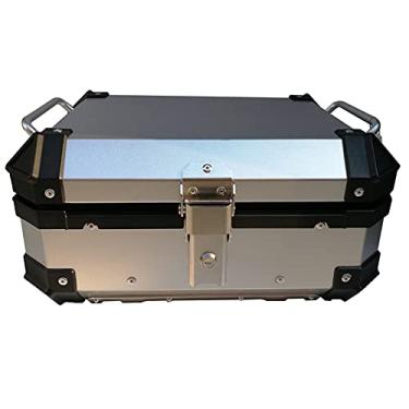 Imagem de Bagagem de viagem de motocicleta 25L 36L caixa de ferramentas traseira de alumínio à prova d'água para motocicleta (prata 36L)