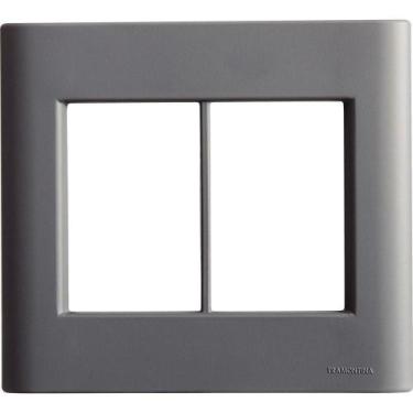 Imagem de Placa 6 Postos 4x4 Tramontina Giz Titânio Soft Touch Sem Suporte Tramo