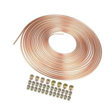 Imagem de Hihaha Kit de tubulação de linha de freio de carro de 1/10.2 cm, bobina de tubulação de 15 m com 16 acessórios para sistemas de frenagem hidráulica e sistema de transmissão, material durável