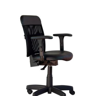 Imagem de Cadeira em Tela Executiva Sun Giratória com Braço Preto