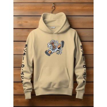 Imagem de Blusa de Frio Moletom Canguru One Piece Monkey Nika Casaco Flanelado F