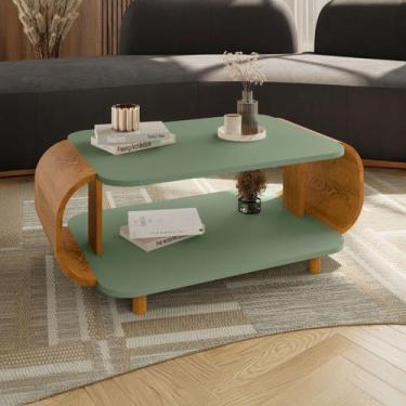 Imagem de Mesa de Centro Floripa Pistache/Naturalle - Móveis Bechara, Verde, Mod
