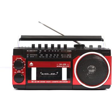 Imagem de Leitor de cassetes Bluetooth portátil, rádio estéreo retro e gravador de cassetes com quatro bandas AM/FM/SW1/SW2, suporte para entrada Bluetooth/TF/SD/USB/AUX