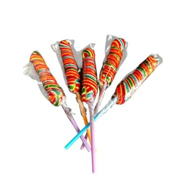 Imagem de 10un Pirulito Enroladinho Caracol Psicodélico colorido 9cm