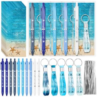 Imagem de Sayglossy 30 conjuntos de presentes de apreciação de histórias de estrelas do mar a granel fazem a diferença, chaveiros de silicone estrela-do-mar, cartões motivacionais, presente de agradecimento