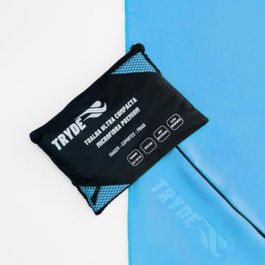 Imagem de Toalha Tryde Microfibra Secagem Rápida 1,20mx60cm com Ziper, AZUL
