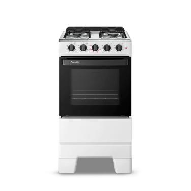 Imagem de Fogão 4 Bocas Esmaltec de Piso Acendimento Manual Mesa Inox Forno 50L Ideal Pop branco Bivolt