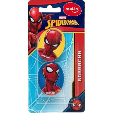 Imagem de Borracha Escolar Temática Homem-Aranha 2 Unidades Molin Apaga Bem