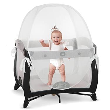 Imagem de KinderSense - Barraca de segurança para bebês – O topo de berço seguro para bebês Pack N Plays e mini berços para impedir que o bebê suba – rede de berço pop up de malha respirável – dossel de mosquiteiro