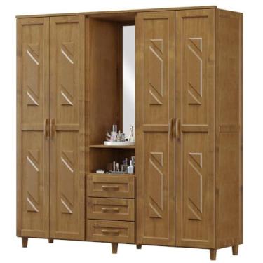 Imagem de Guarda Roupa/Roupeiro Cavazotto 1230 4 Portas 3 Gavetas Com Espelho 210x192,7x52,1cm