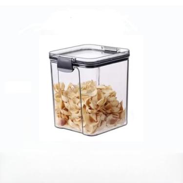 Imagem de Kit Pote Hermético Quadrado Empilhável com Trava Resistente Cozinha Organizar (950ml)