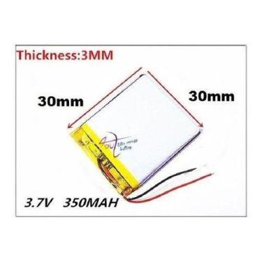 Imagem de Bateria  353030 3,5mm X 30mm X 30mm 3,7v 350mah 3 Fios - bgb