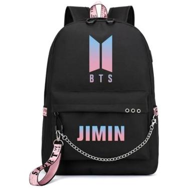 Imagem de Jimin Bts K-pop Print Oxford Mochila de Pano