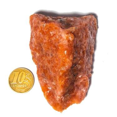 Imagem de 01 Calcita Laranja Bruto Esoterismo 150 a 200g 5 a 9cm TipoA - Cristai