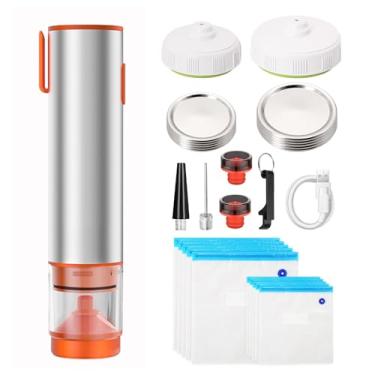 Imagem de Utensílios de cozinha para máquina seladora a vácuo 5 em 1 — seladora a vácuo portátil sem fio compacta chef preserve, para potes de pedreiro, garrafas de vinho, sacos de sous vide, recipientes de