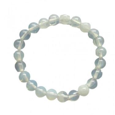 Imagem de Pulseira Pedra da Lua Opalina Natural 8 mm Boas Energias - Lua Mística