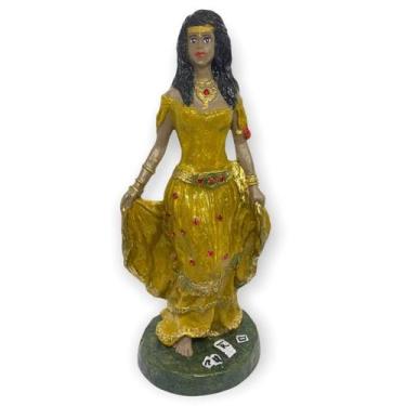 Imagem de Escultura Cigana Amarela 23 cm em Resina - Lua Mística - 100% Original