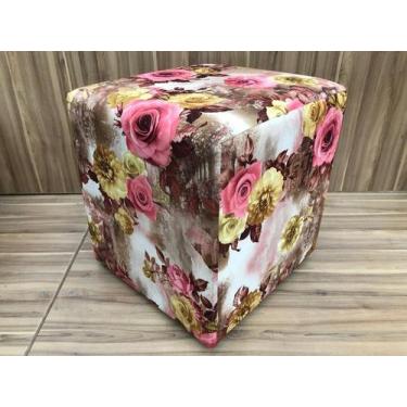 Imagem de Puff Decorativo Floral Rosa 66 Alpoim