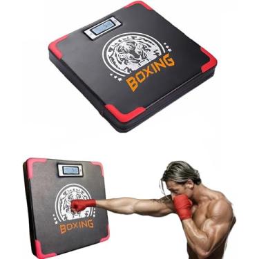 Imagem de TLTDSMY Sensor de força de perfuração, máquina de boxe montada na parede com testador de força de impacto, tela LCD, almofada de perfuração de parede para uso doméstico
