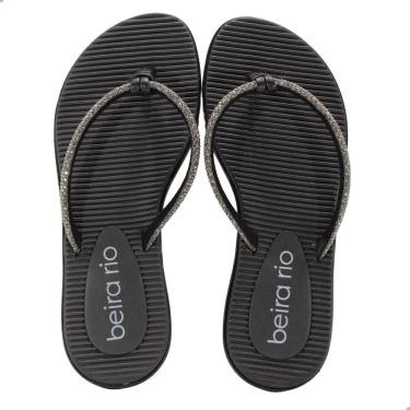 Imagem de Tamanco Feminino Beira Rio Tira Pronta Strass Black Diamond Preto