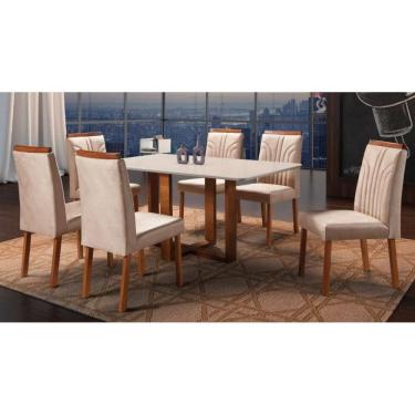Imagem de Sala de Jantar 6 Cadeiras 1,60x0,90m Atlas Veneza Art Salas