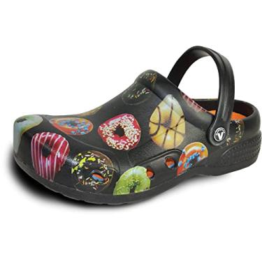 Imagem de Tênis de trabalho masculino Vangelo profissional antiderrapante, sem cadarço, sapato de enfermeiro, chifre, Ritz, preto, branco, limão, várias cores, peça um tamanho acima, Donuts, 7