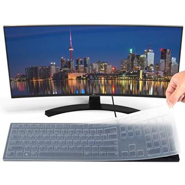 Imagem de Capa de teclado para teclado Dell KB216 com fio e teclado sem fio KM636, protetor de película para teclado Dell KB216 - transparente
