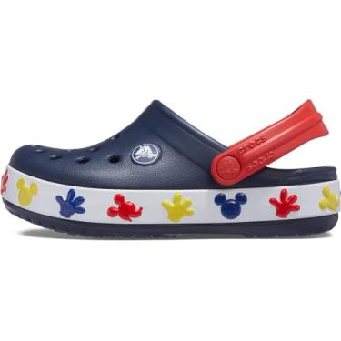 Imagem de Crocs Tamancos infantis unissex Disney Mickey e Minnie Mouse, sapatos iluminados, Mickey/azul-marinho, 2 Little Kid