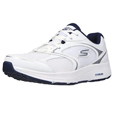 Imagem de Skechers Gorun Consistent – Tênis de corrida esportivo masculino com espuma resfriada a ar, Branco/Azul marinho, 10 X-Wide