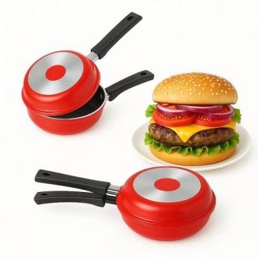 Imagem de Frigideira Dupla Hamburgueira e Omeleteira Antiaderente 14cm - Naciona