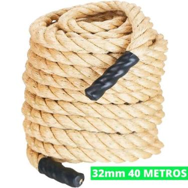 Imagem de Corda De Sisal Naval 32mm 40 Metros Exercício Funcional Rope Climb Esc