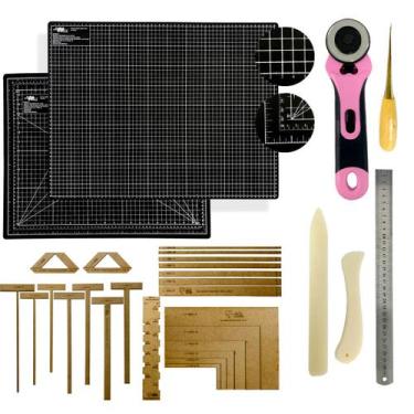Imagem de Base de Corte A3 45x30 Mesa Apoio Placa Para Cortar Tecido Papel Kit C